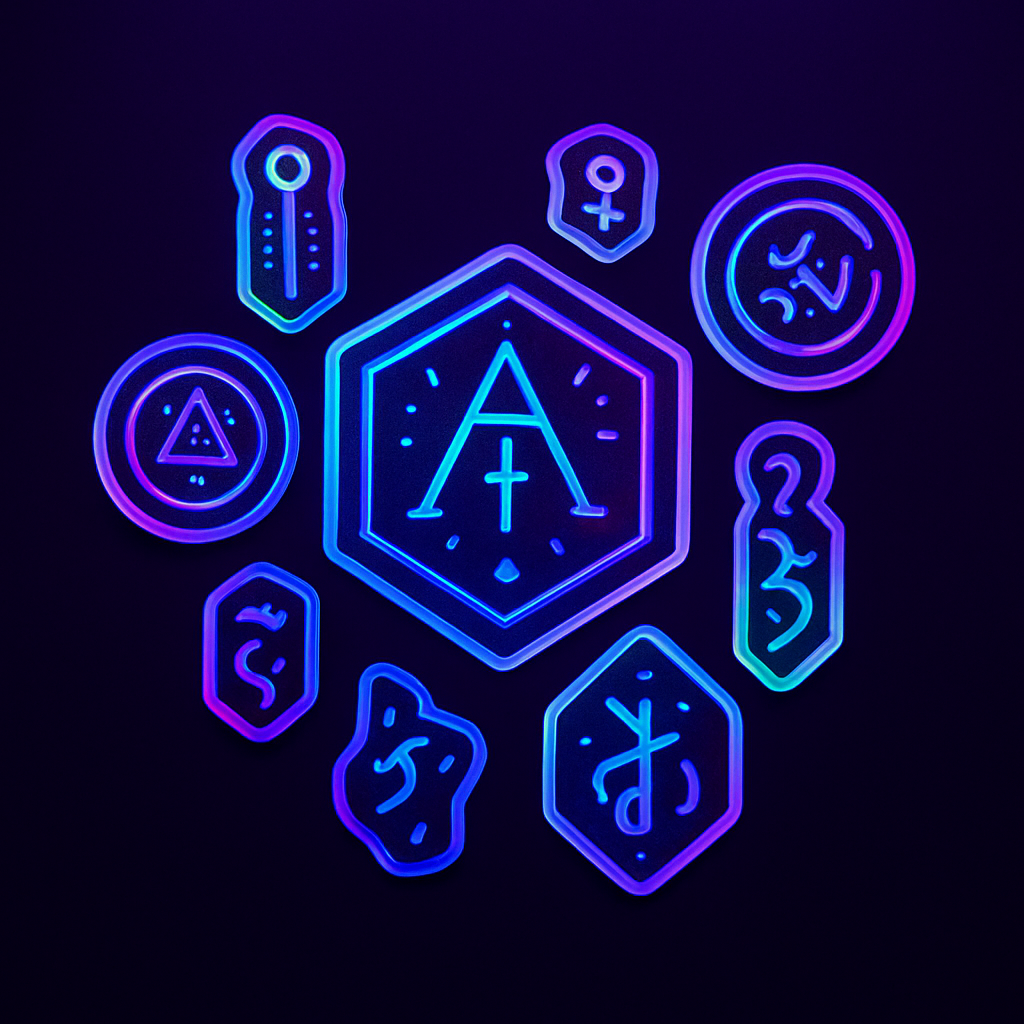 [MOCK] Pacote de Adesivos Holo-Glyph
